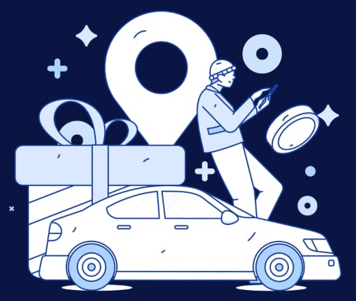White Cabs taxi illustration